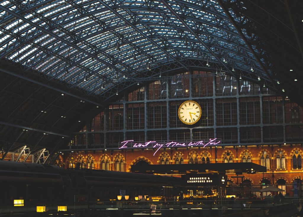 train station, architecture, beams